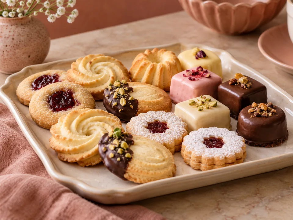 Fotografía ilustrativa de cookies y petit fours